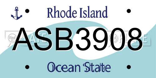 ASB3908 Rhode Island License Plate
