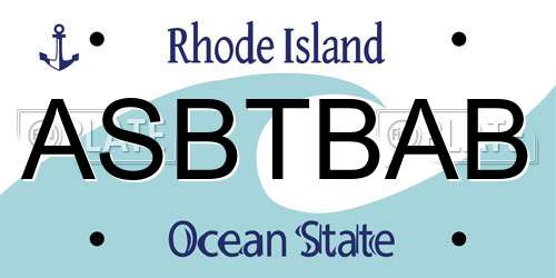 ASBTBAB Rhode Island License Plate