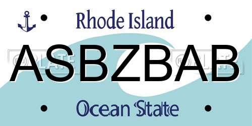 ASBZBAB Rhode Island License Plate