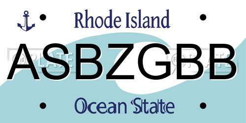 ASBZGBB Rhode Island License Plate