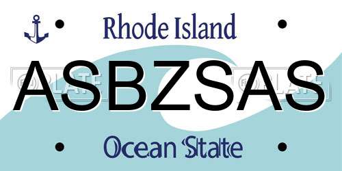 ASBZSAS Rhode Island License Plate