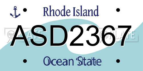 ASD2367 Rhode Island License Plate