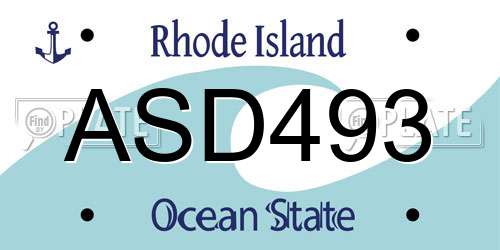 ASD493 Rhode Island License Plate