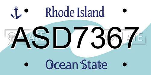 ASD7367 Rhode Island License Plate