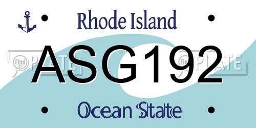 ASG192 Rhode Island License Plate