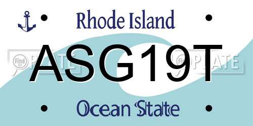 ASG19T Rhode Island License Plate