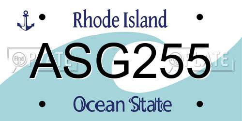 ASG255 Rhode Island License Plate