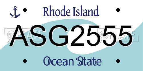 ASG2555 Rhode Island License Plate