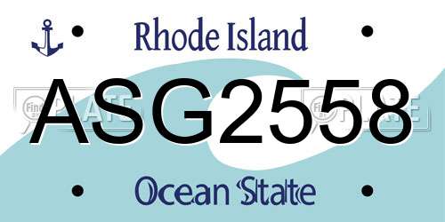 ASG2558 Rhode Island License Plate