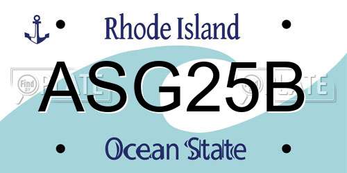 ASG25B Rhode Island License Plate