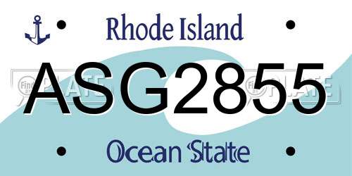 ASG2855 Rhode Island License Plate