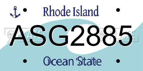 ASG2885 Rhode Island License Plate