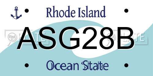 ASG28B Rhode Island License Plate