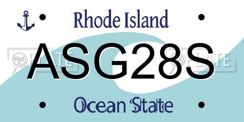 ASG28S Rhode Island License Plate