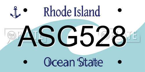 ASG528 Rhode Island License Plate