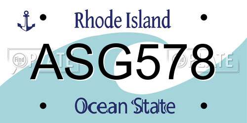 ASG578 Rhode Island License Plate