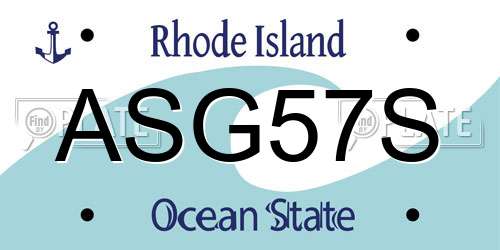 ASG57S Rhode Island License Plate
