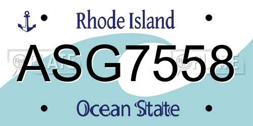 ASG7558 Rhode Island License Plate
