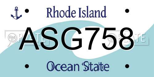 ASG758 Rhode Island License Plate