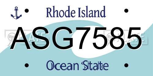 ASG7585 Rhode Island License Plate