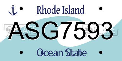 ASG7593 Rhode Island License Plate
