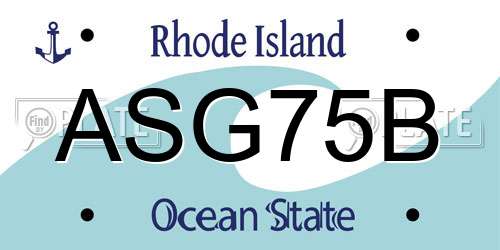 ASG75B Rhode Island License Plate