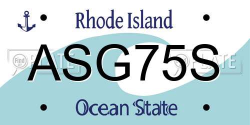 ASG75S Rhode Island License Plate