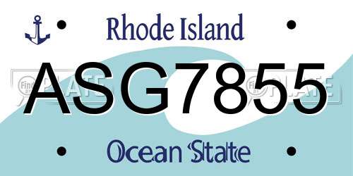 ASG7855 Rhode Island License Plate