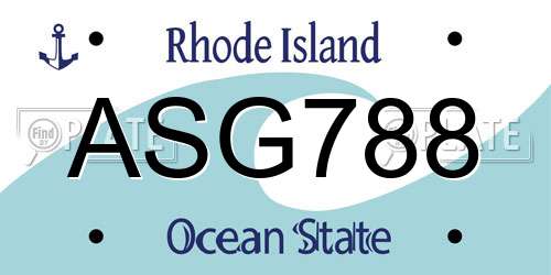 ASG788 Rhode Island License Plate