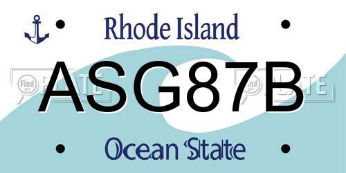 ASG87B Rhode Island License Plate