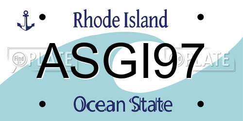 ASGI97 Rhode Island License Plate