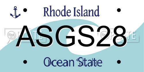 ASGS28 Rhode Island License Plate