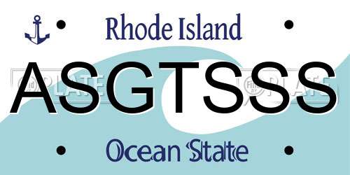 ASGTSSS Rhode Island License Plate