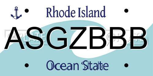 ASGZBBB Rhode Island License Plate