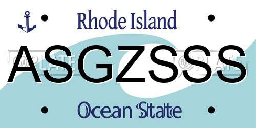 ASGZSSS Rhode Island License Plate