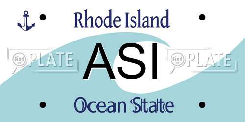 ASI Rhode Island License Plate