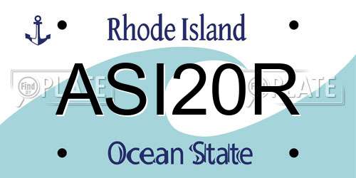ASI20R Rhode Island License Plate