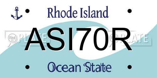ASI70R Rhode Island License Plate