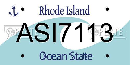 ASI7113 Rhode Island License Plate