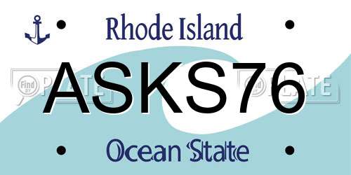 ASKS76 Rhode Island License Plate