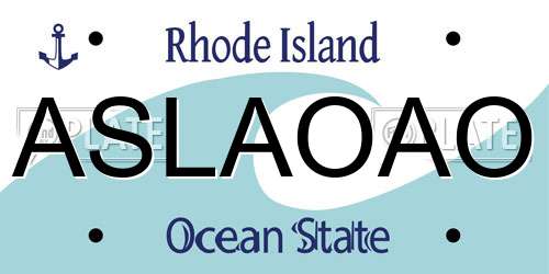 ASLAOAO Rhode Island License Plate
