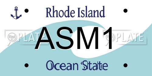 ASM1 Rhode Island License Plate