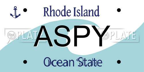 ASPY Rhode Island License Plate