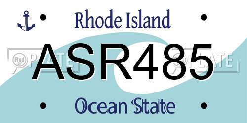ASR485 Rhode Island License Plate