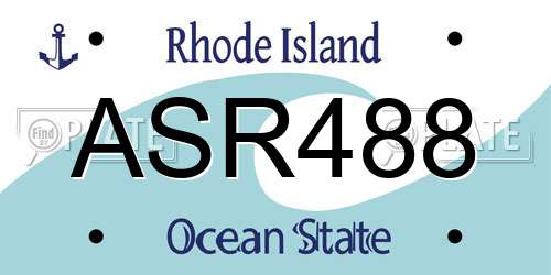 ASR488 Rhode Island License Plate