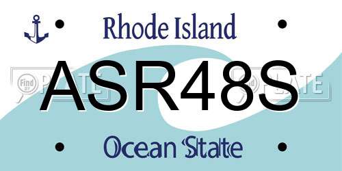 ASR48S Rhode Island License Plate