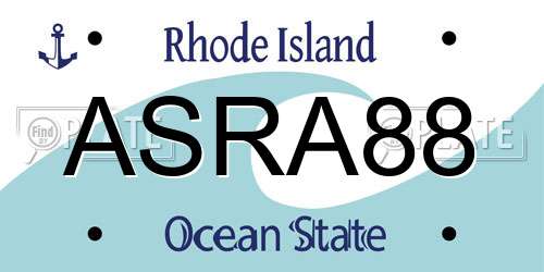 ASRA88 Rhode Island License Plate