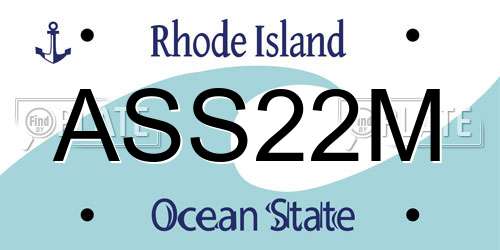 ASS22M Rhode Island License Plate