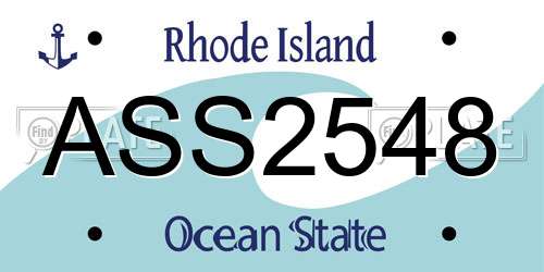 ASS2548 Rhode Island License Plate