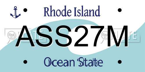 ASS27M Rhode Island License Plate
